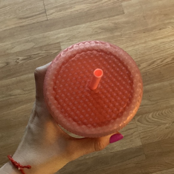 Starbucks 2022 Valentine's Soft Touch Pink Lemonade Studded Venti 24 oz. Tumbler - Picture 3 of 3